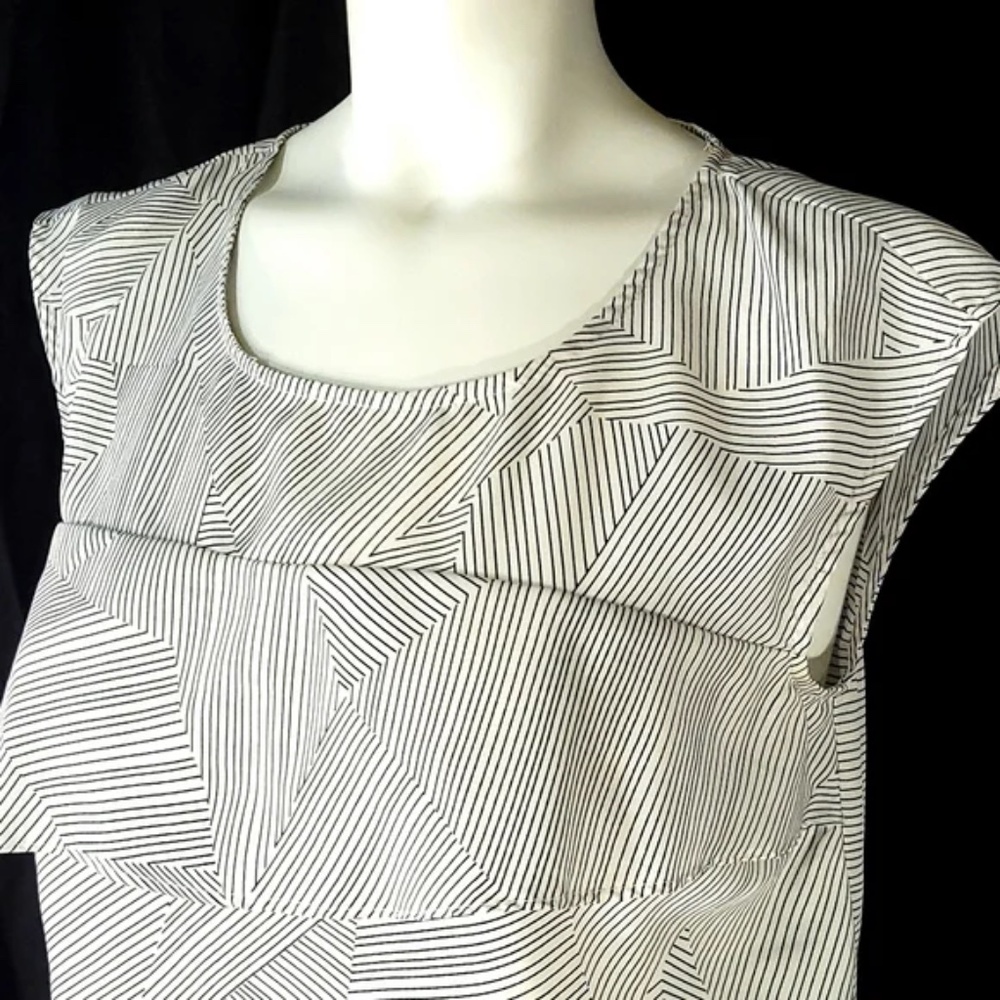 LOFT Layered Panel Striped Cap Sleeve Top - Picture 7 of 9